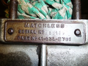 Brass plate engine number